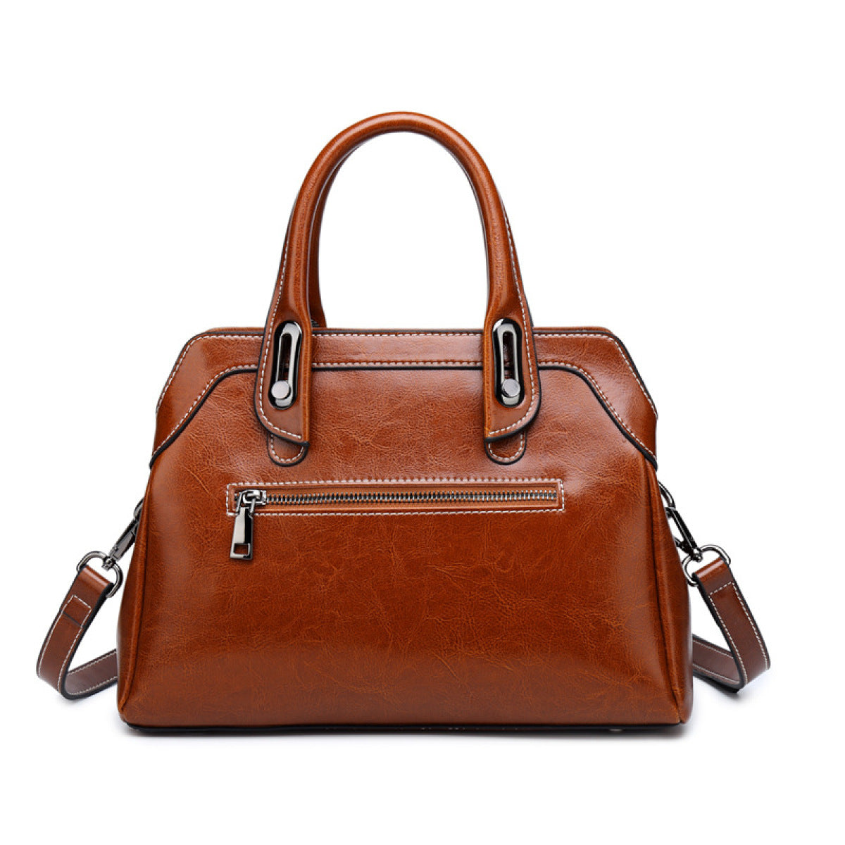 High-Capacity Stitching Handbag Shoulder Bag
