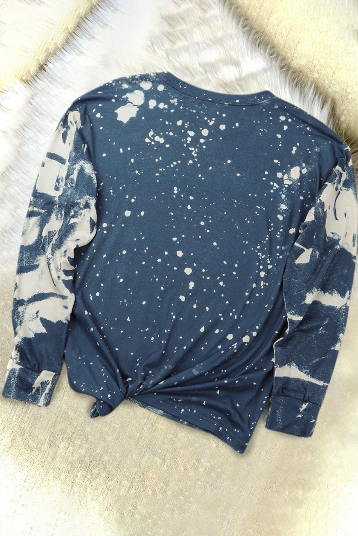 Multicolor Vintage Bleached Burning Vibe Long Sleeve Top