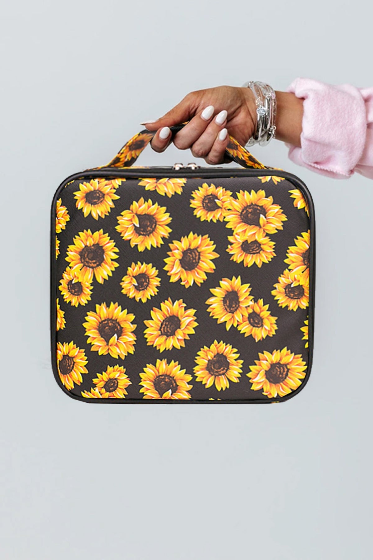 Sunflower Pattern Large Capacity Makeup Bag