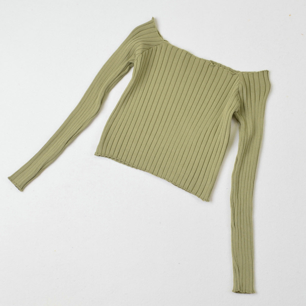 Pullover Long-Sleeved Boat Neck Knitted Tank Top