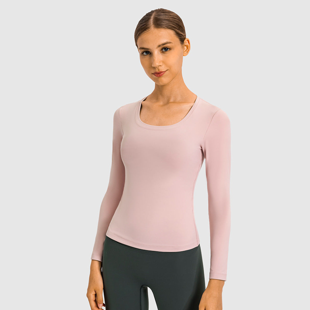 Long-Sleeved Round Neck Active Tops