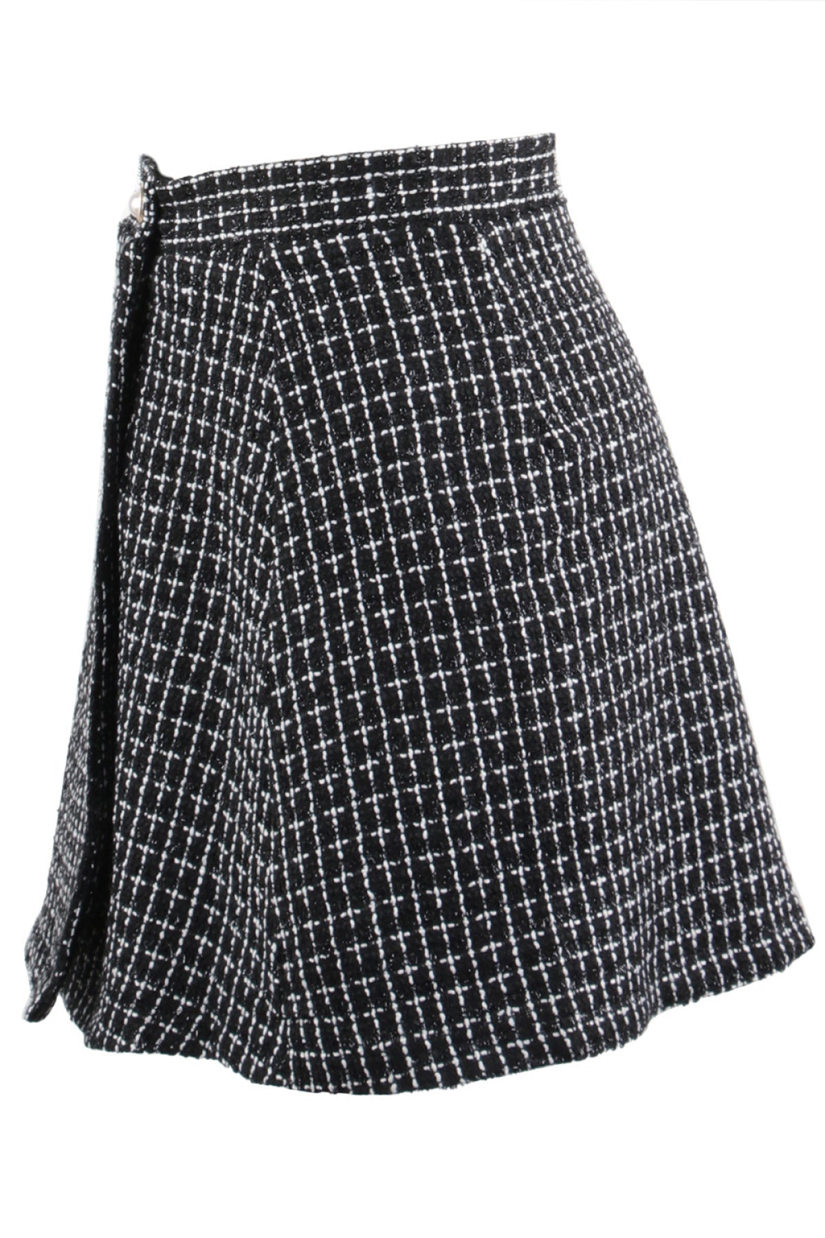 Black Plaid High Waist Tube Skirt