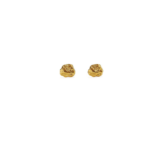 Simple Irregularity Shaped Lava Stone Design Stud Earrings