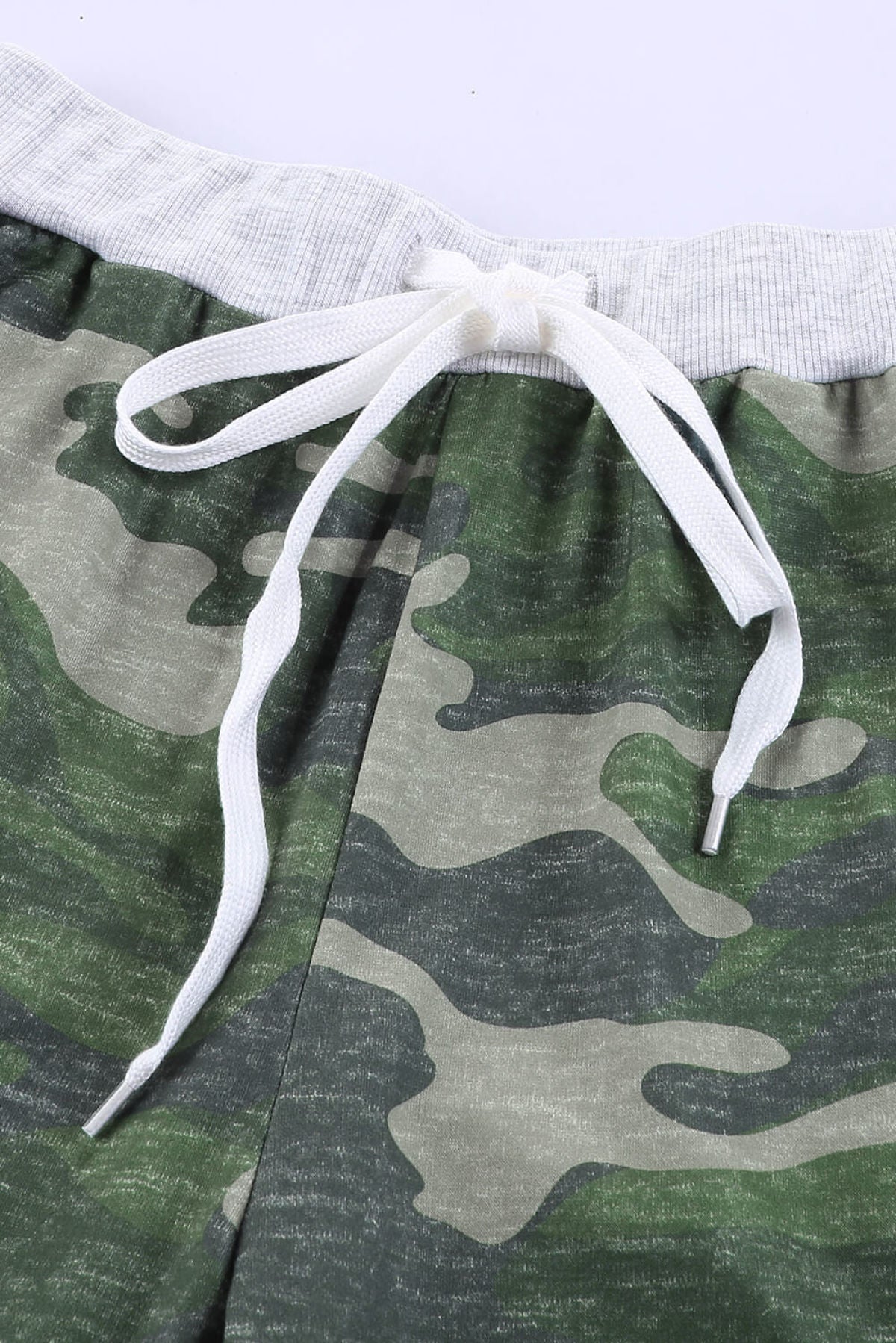 Green Camo Print Knit Sport Pants