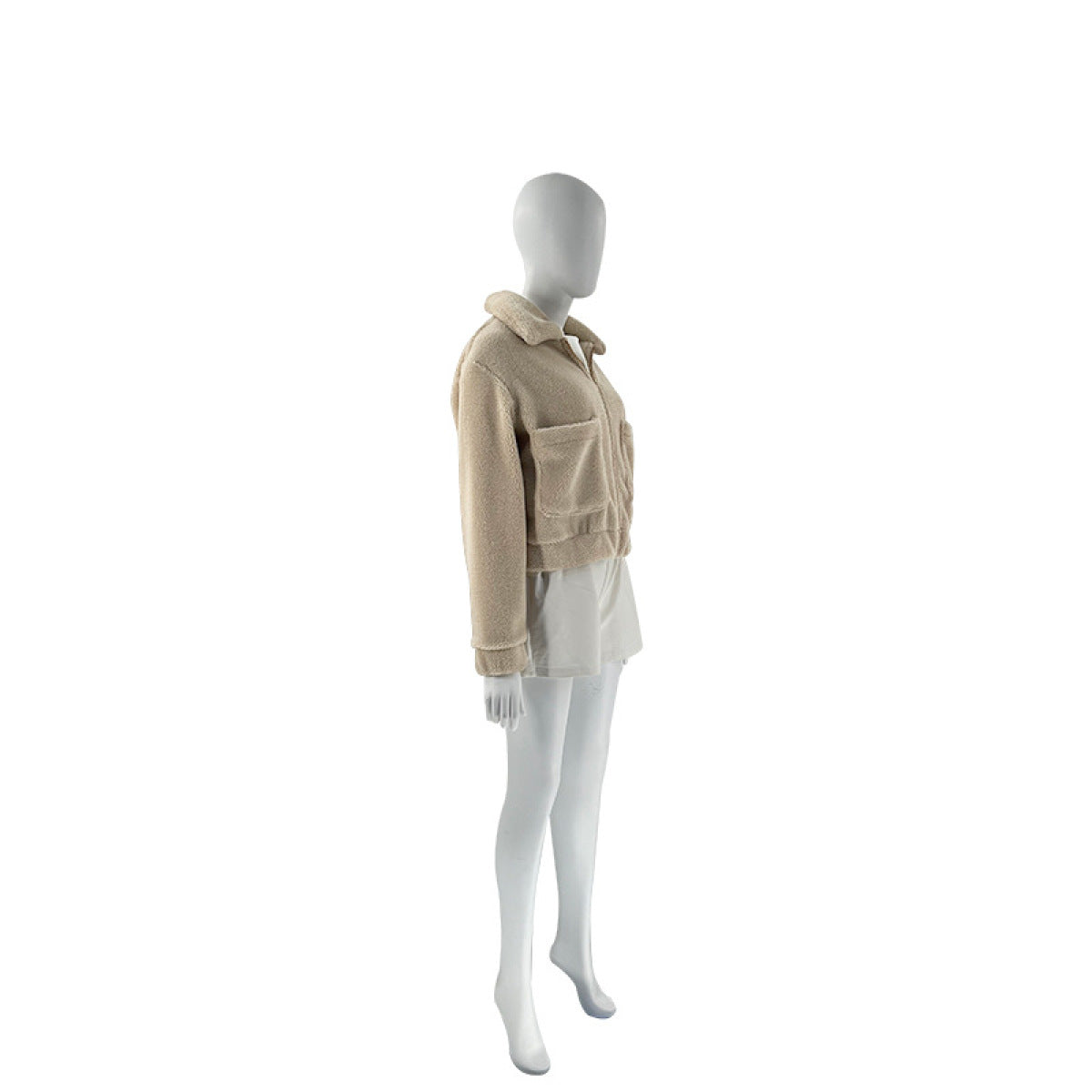 Women's Casual Zipper Pocket Long Sleeve Sherpa Fleece Coats