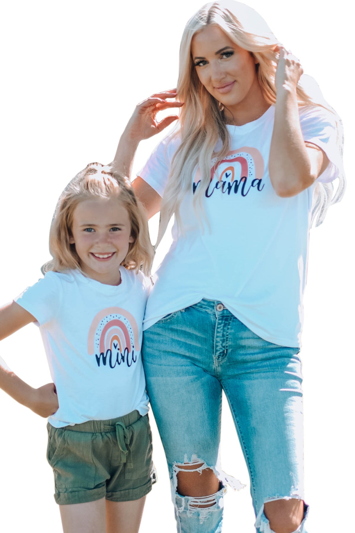 Rainbow Mama Print Parent-Child T-Shirt