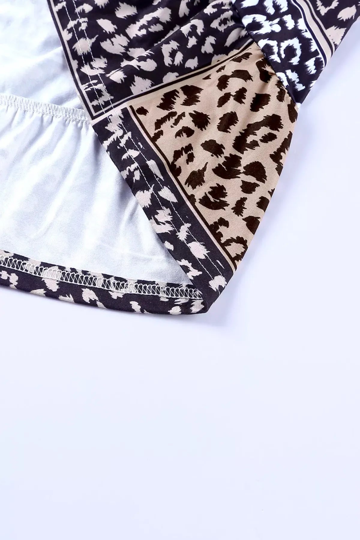 Plus Size Long Sleeve Mixed Leopard Dress