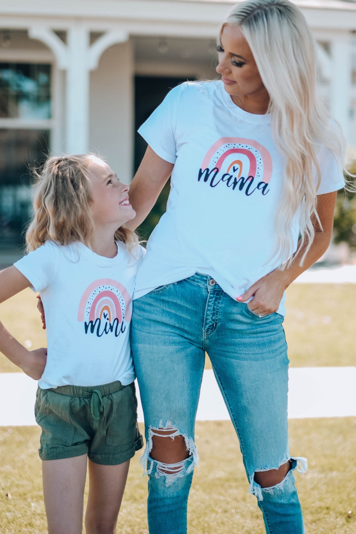 Rainbow Mama Print Parent-Child T-Shirt