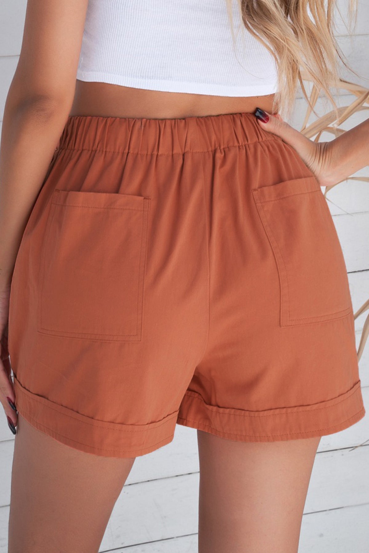 Orange Strive Pocketed Tencel Shorts