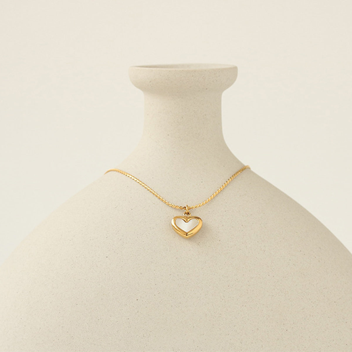Heart-Shaped With Shell Clavicle Charm Necklace