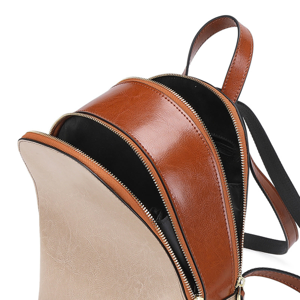 Contrast Color High-Capacity Zipper Backpack