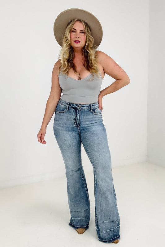 Judy Blue High Waist Tummy Control With Release Hem Flare Jeans