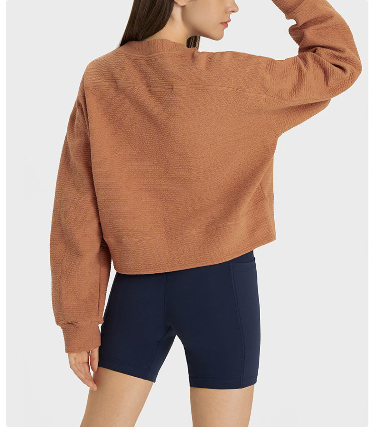 Pullover Loose Round-Neck Long Sleeve Active Tops