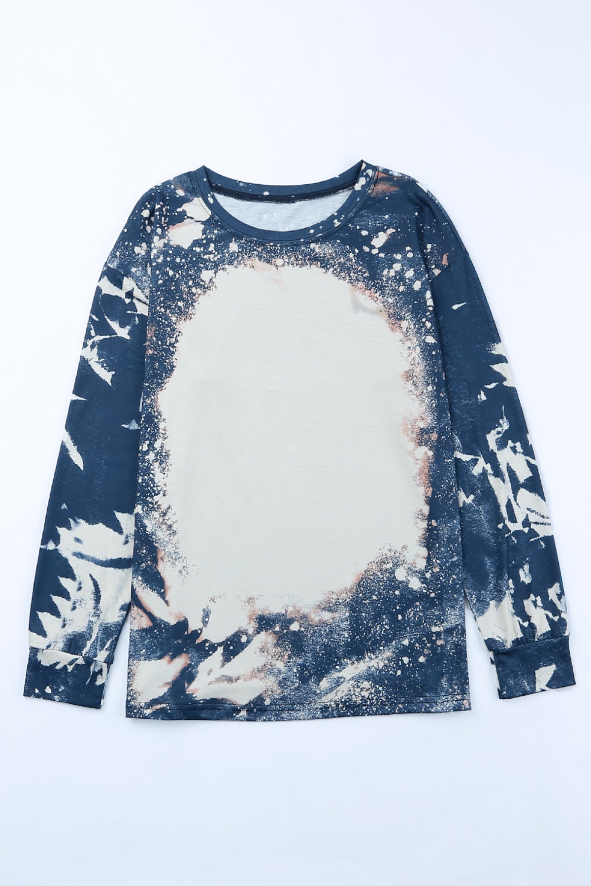 Multicolor Vintage Bleached Burning Vibe Long Sleeve Top