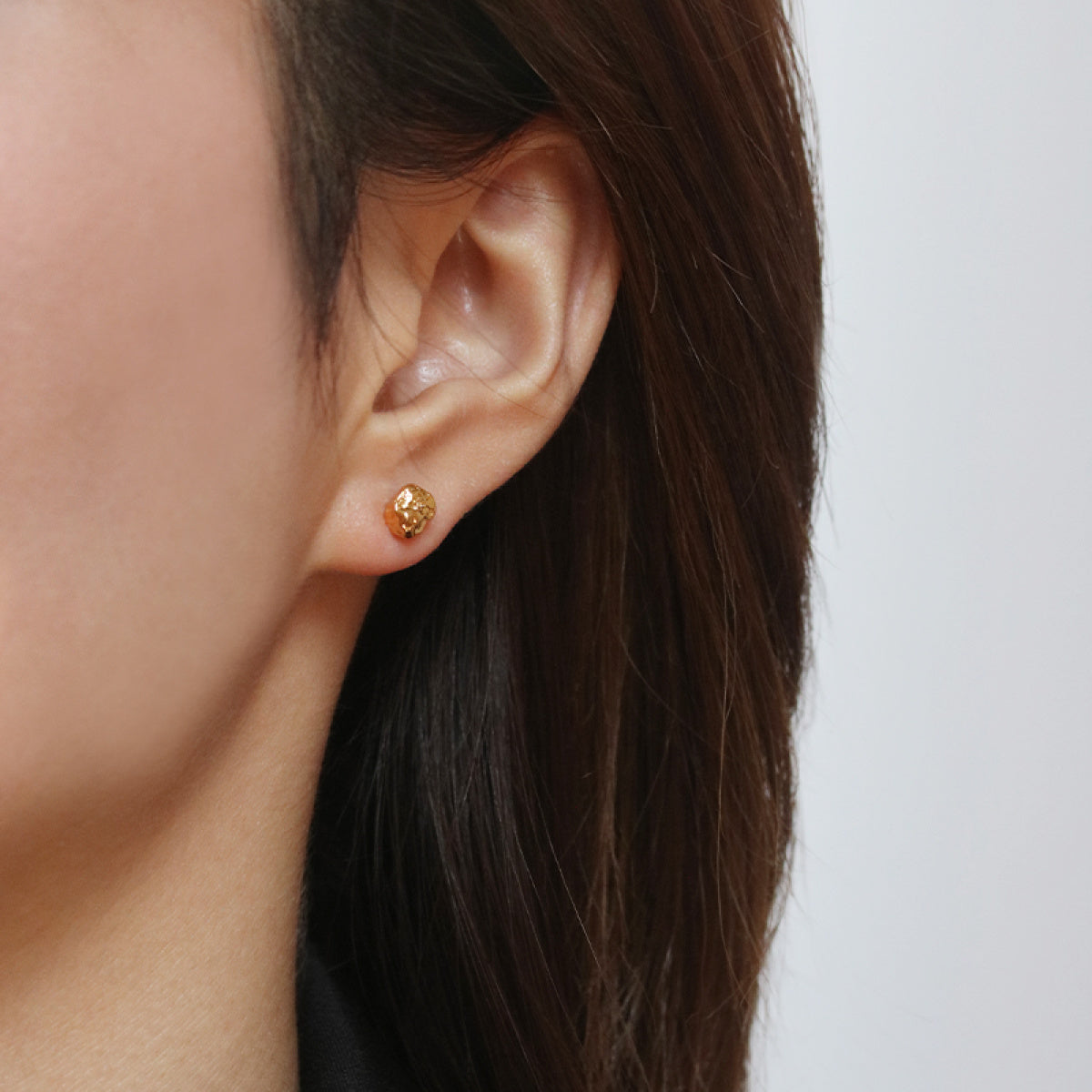 Simple Irregularity Shaped Lava Stone Design Stud Earrings