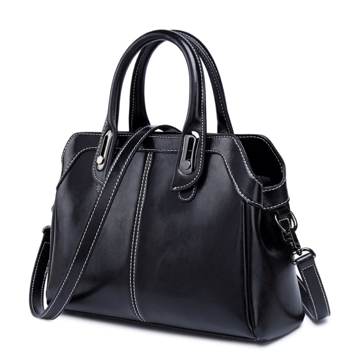 High-Capacity Stitching Handbag Shoulder Bag